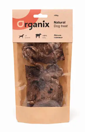Купить organix премиум лакомство для собак говяжье легкое