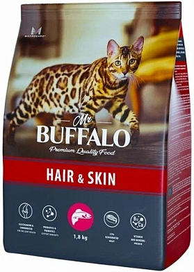 Mr.Buffalo HAIR & SKIN сухой корм для кошек, лосось